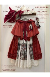 Forest Fairy Tales Red Hood In Forest Sweater Skirt JSK and OP(Reservation/2 Colours/Full Payment Without Shipping)